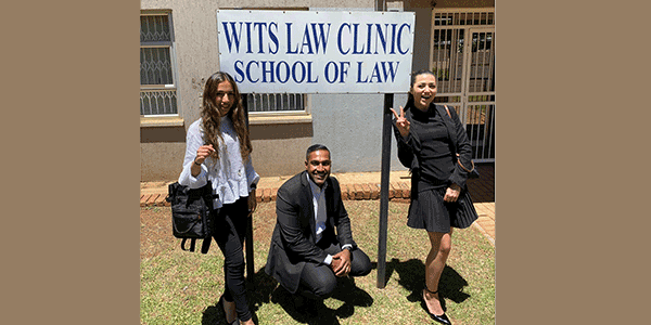Wits Law Clinic recognised as Wits 足球竞彩app排名 Heroes for finding alternative methods to provide legal assistance during lockdown. Pic: Director of the Clinic Daven Dass flanked by staff.